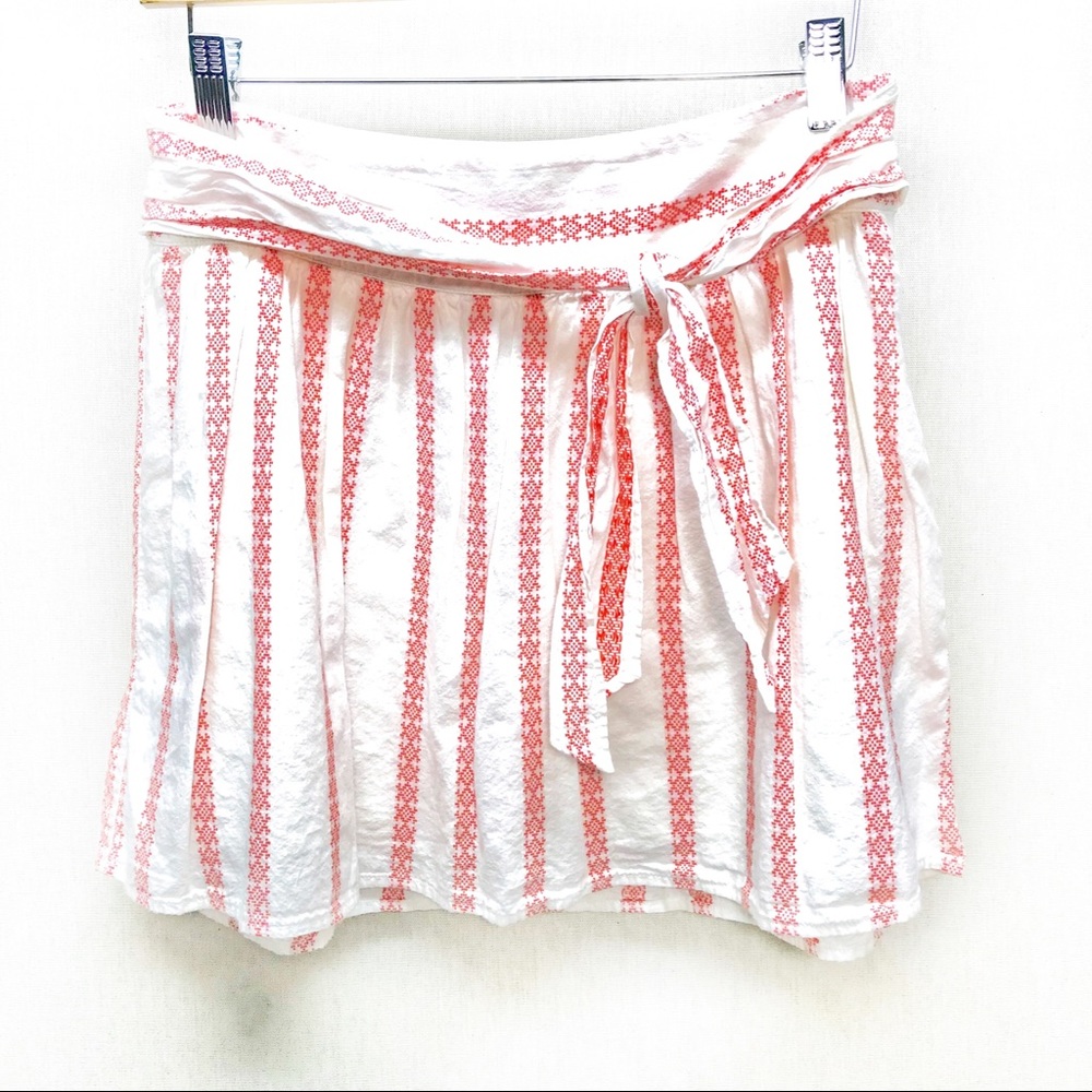 OLD NAVY Striped Front Tie Circle/Skater Skirt